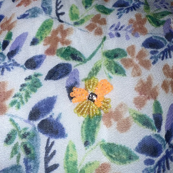 Anthropology Multicolor Floral Embellished Women's Skirt - Picture 6 of 9